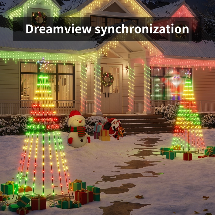 Govee - LED RGBIC Kerstboom met ster LED/15W/230V IP65 1,8m Matter Wi-Fi