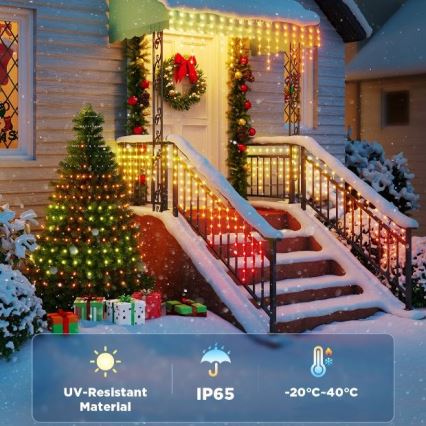 Govee - LED RGBIC Lichtketting voor buiten Smart ijspegels 10m Wi-Fi Matter IP65