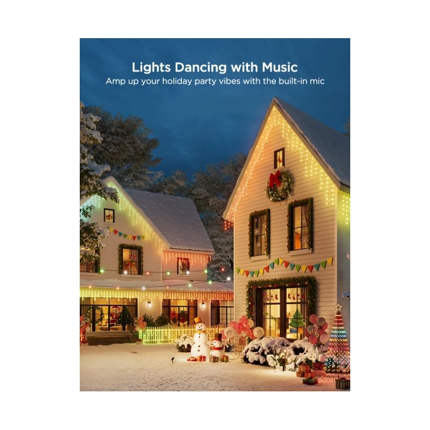Govee - LED RGBIC Lichtketting voor buiten Smart ijspegels 10m Wi-Fi Matter IP65
