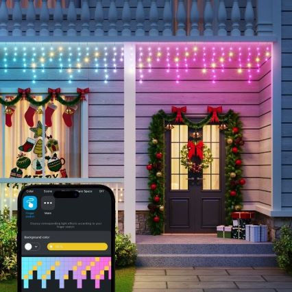 Govee - LED RGBIC Lichtketting voor buiten Smart ijspegels 10m Wi-Fi Matter IP65