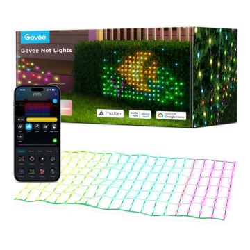 Govee - LED RGBIC lichtnet voor buiten, 143 x 85 cm, Wi-Fi en Matter, IP65