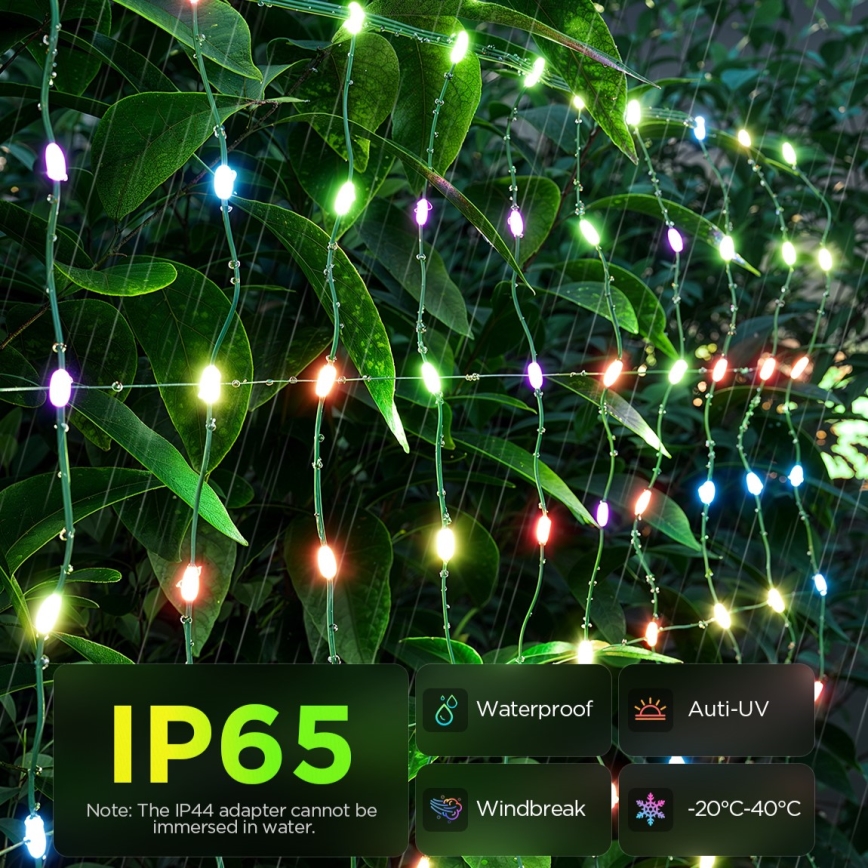 Govee - LED RGBIC lichtnet voor buiten, 143 x 85 cm, Wi-Fi en Matter, IP65