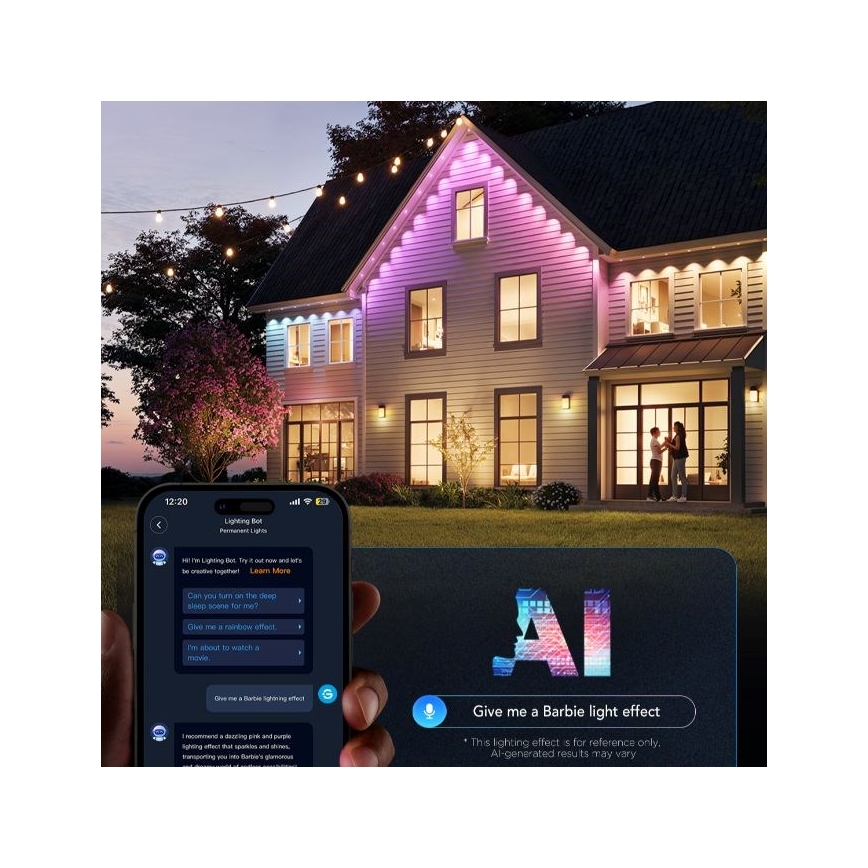 Govee - LED RGBIC-snoer met downlights 30m Wi-Fi Matter IP67