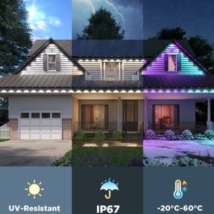 Govee - LED RGBIC-snoer met downlights 30m Wi-Fi Matter IP67