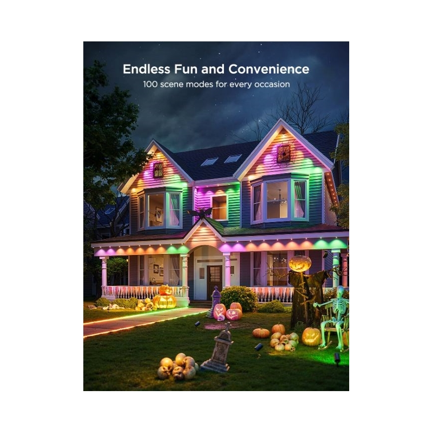 Govee - LED RGBIC-snoer met downlights 30m Wi-Fi Matter IP67