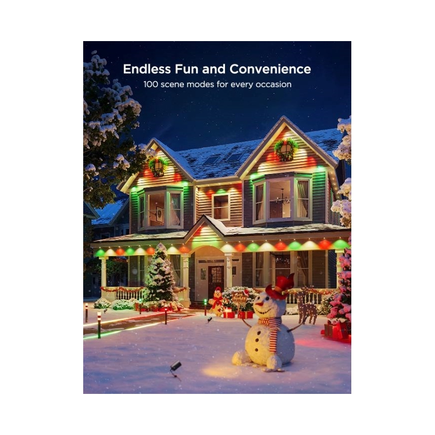 Govee - LED RGBIC-snoer met downlights 30m Wi-Fi Matter IP67