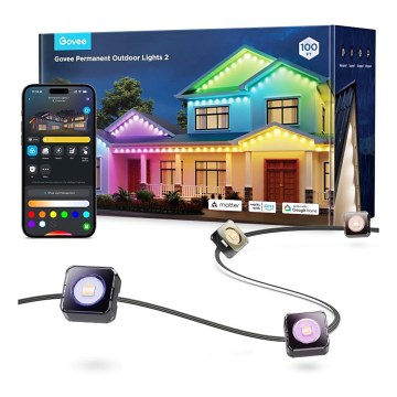 Govee - LED RGBIC-snoer met inbouwspots 30m Wi-Fi Matter IP67