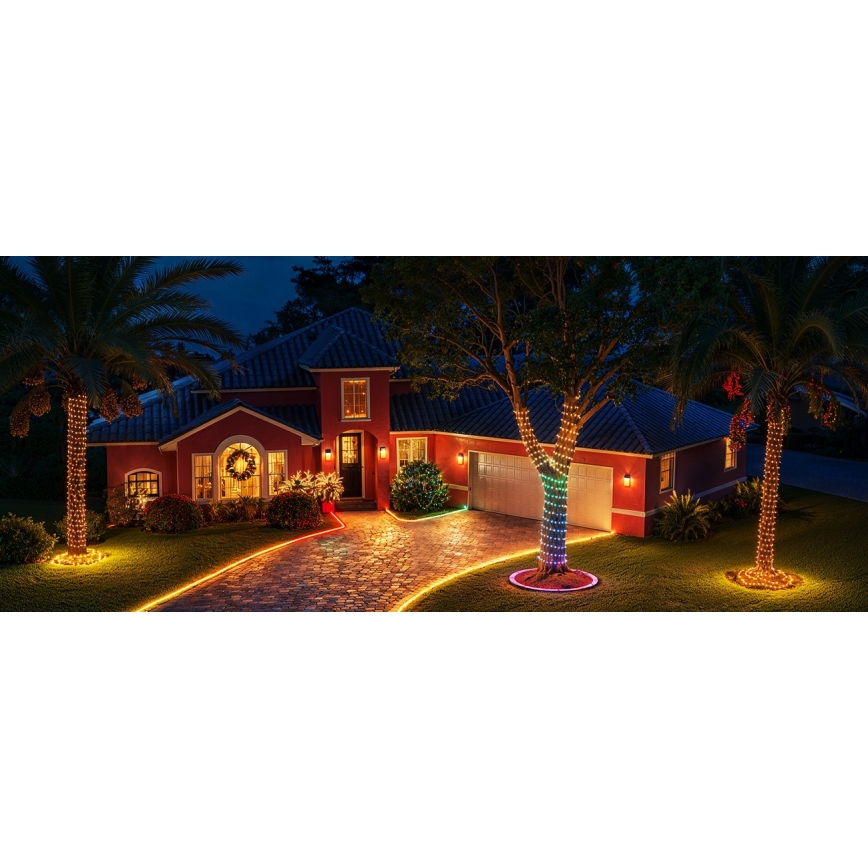 Govee - LED RGBICW Buiten Kerst lichtsnoer 2700-6500K 20m Wi-Fi Matter IP66