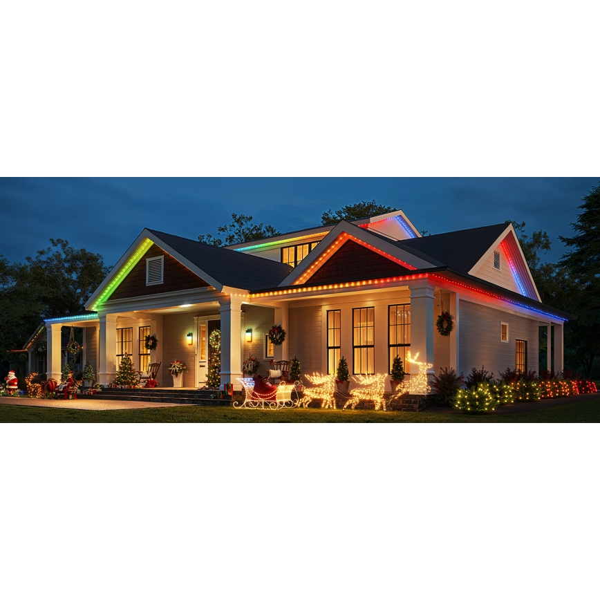 Govee - LED RGBICW Buiten Kerst lichtsnoer 2700-6500K 20m Wi-Fi Matter IP66