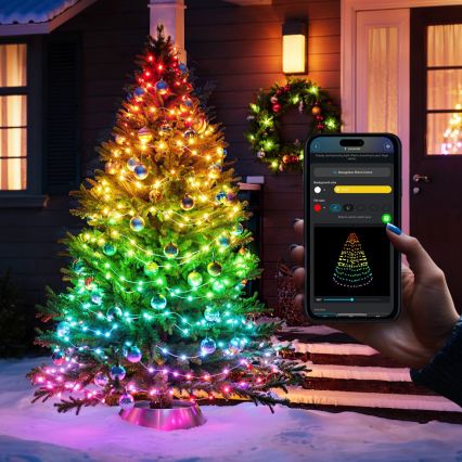 Govee - LED RGBICW Buiten kerstverlichting 2700-6500K 20m Wi-Fi Matter IP65