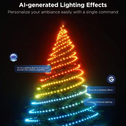 Govee - LED RGBICW Buiten kerstverlichting 2700-6500K 20m Wi-Fi Matter IP65