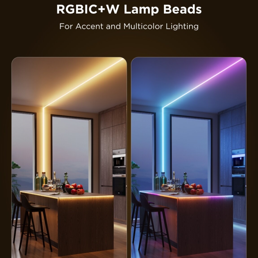 Govee - LED RGBICW Dimbare strip COB 3780 dioden 3m Wi-Fi Matter