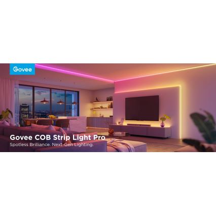 Govee - LED RGBICW Dimbare strip COB 3780 dioden 3m Wi-Fi Matter