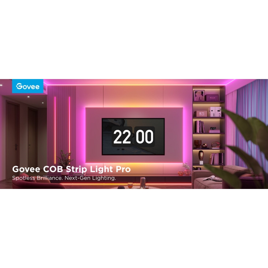 Govee - LED RGBICW Dimbare strip COB 3780 dioden 3m Wi-Fi Matter