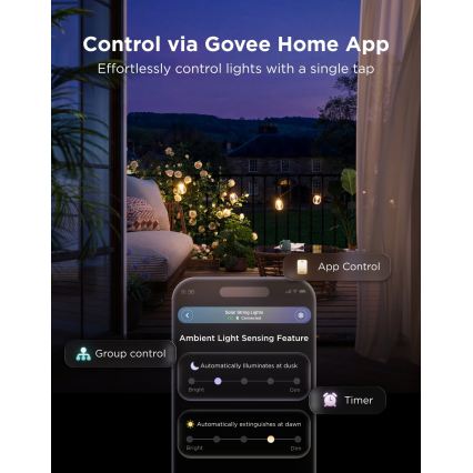 Govee - LED RGBICW Lichtsnoer op zonne-energie 8xLED/6W/5V Wi-Fi Matter IP67