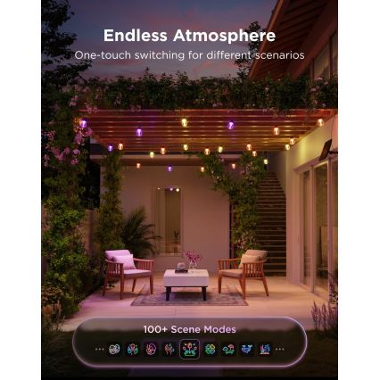 Govee - LED RGBICW Lichtsnoer op zonne-energie 8xLED/6W/5V Wi-Fi Matter IP67