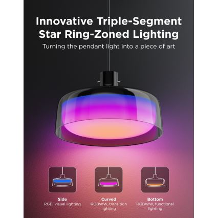 Govee - LED RGBICWW Dimbare hanglamp aan kabel LED/21W/230V Matter Wi-Fi