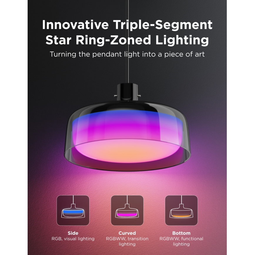 Govee - LED RGBICWW Dimbare hanglamp aan kabel LED/21W/230V Matter Wi-Fi