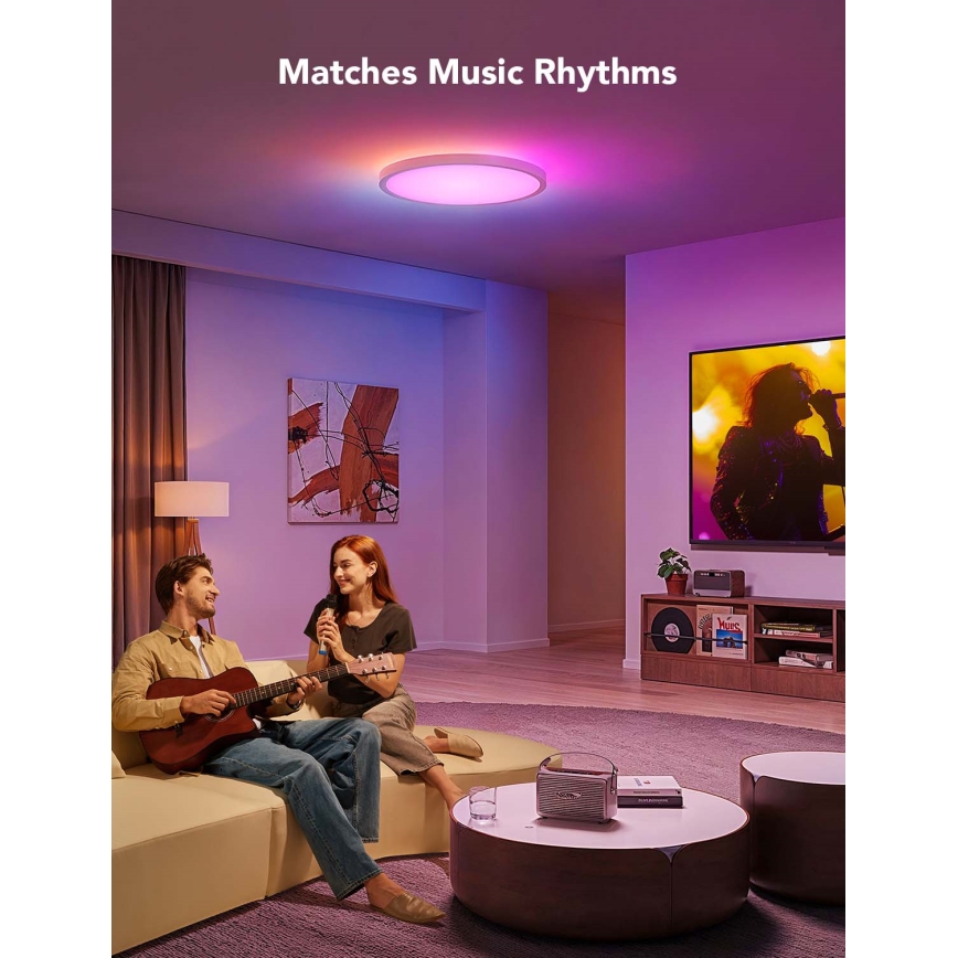 Govee - LED RGBICWW dimbare plafondlamp LED/29W/230V Ø 30 cm mat Wi‑Fi