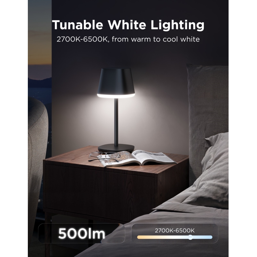 Govee - LED RGBICWW Dimbare tafellamp CLASSIC MATTER LED/10W/5V 4800mAh Wi-Fi