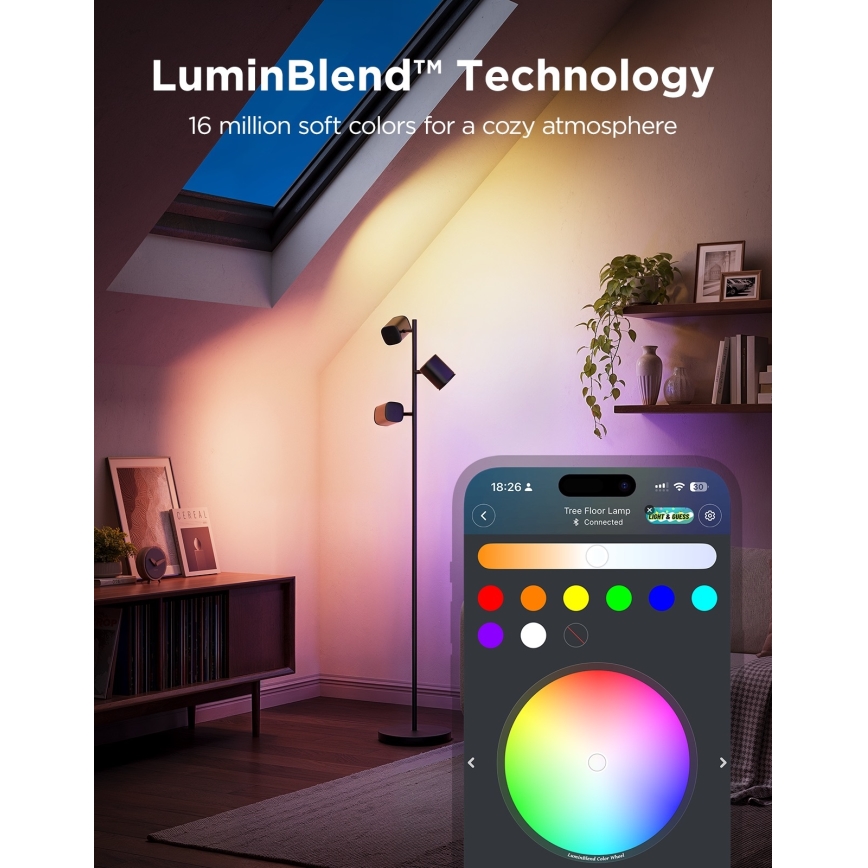 Govee - LED RGBICWW dimbare vloerlamp TREE MATTER LED/48W/230V Wi-Fi