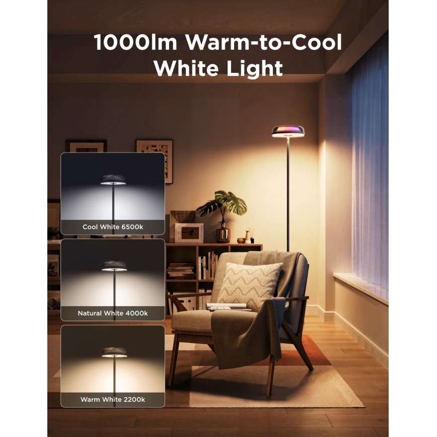Govee - LED RGBICWW Dimbare vloerlamp UPLIGHTER MATTER LED/24W/230V Wi-Fi