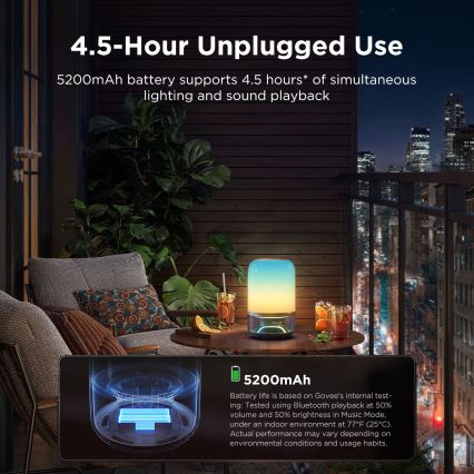 Govee - LED RGBW dimbare tafellamp met luidspreker LED/36W/12V Wi-Fi