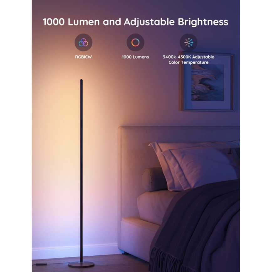 Govee - LED RGBW dimbare vloerlamp LITE MATTER LED/24W/230V Wi-Fi
