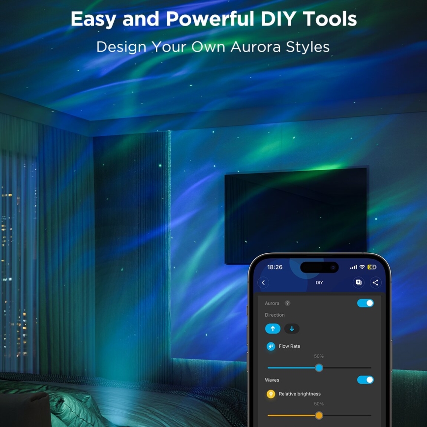 Govee - LED RGBW Galaxy Lamp Projector Pro Wi-Fi Matter