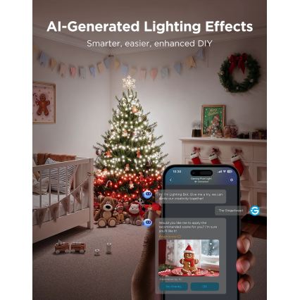 Govee - LED RGBWIC buiten kerstverlichting 2700-6500K 30m Wi-Fi Matter IP65