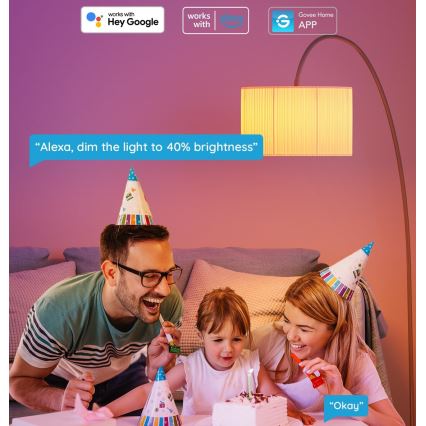 Govee - LED RGBWW Dimbare lamp Smart E27/9W/230V 2700-6500K Wi-Fi