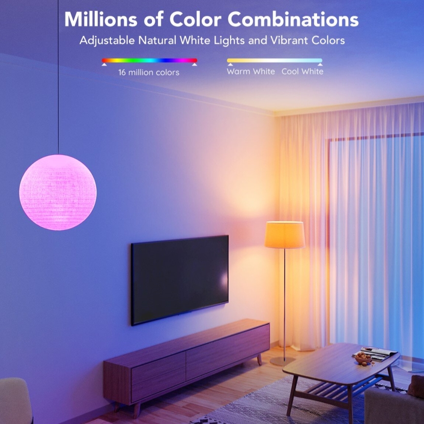 Govee - LED RGBWW Dimbare lamp Smart E27/9W/230V 2700-6500K Wi-Fi