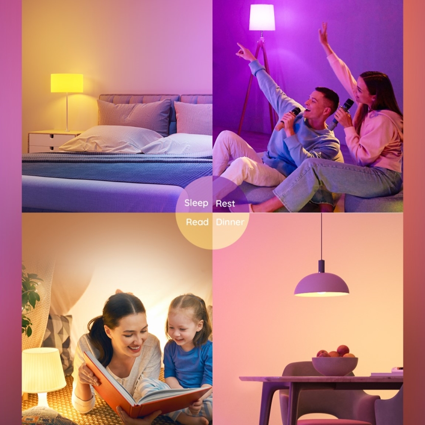 Govee - LED RGBWW Dimbare lamp Smart E27/9W/230V 2700-6500K Wi-Fi
