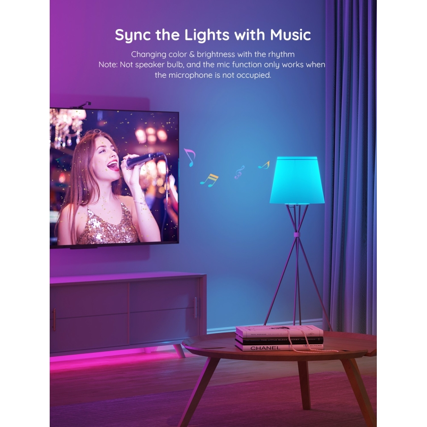Govee - LED RGBWW Dimbare lamp Smart E27/9W/230V 2700-6500K Wi-Fi