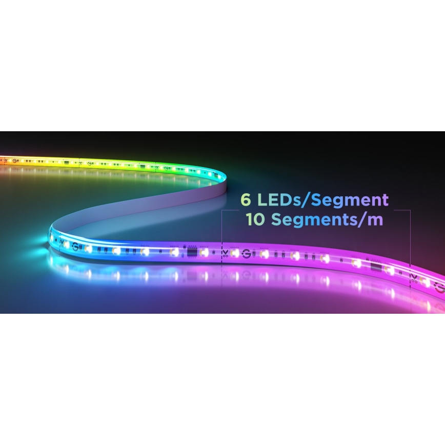 Govee - LED RGBWWIC Dimbaar verlenging strip Strip Lamp 2 Pro 1m Wi-Fi Matter