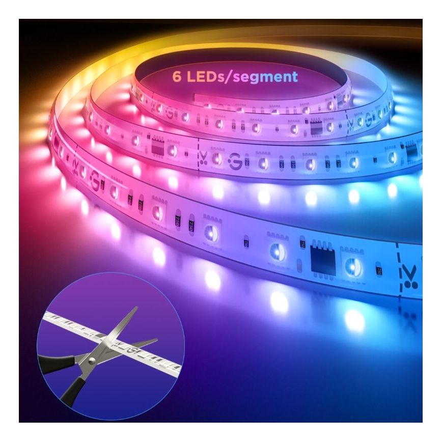 Govee - LED RGBWWIC Dimbare strip Strip Lamp 2 Pro 5m Wi-Fi Matter
