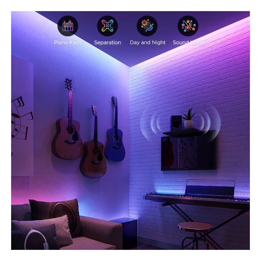 Govee - LED RGBWWIC Dimbare strip Strip Lamp 2 Pro 5m Wi-Fi Matter