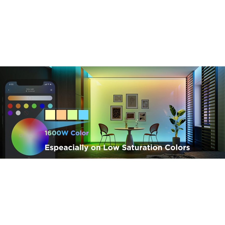 Govee - LED RGBWWIC Dimbare strip Strip Lamp 2 Pro 5m Wi-Fi Matter