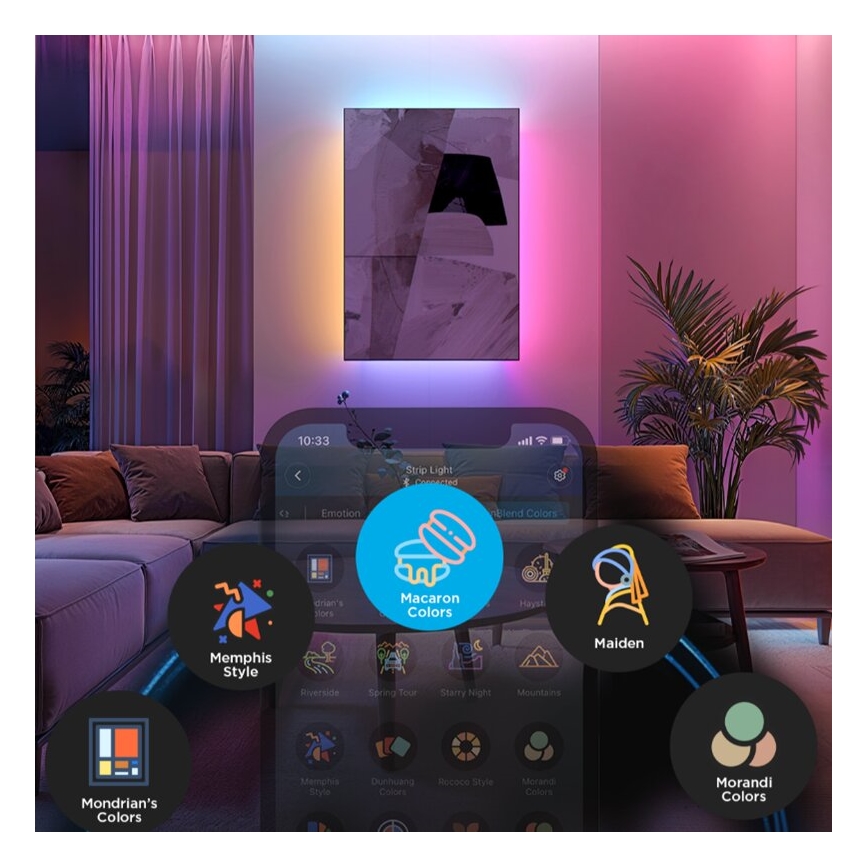 Govee - LED RGBWWIC Dimbare strip Strip Lamp 2 Pro 5m Wi-Fi Matter