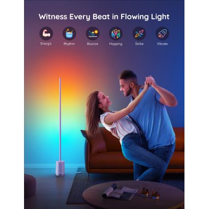 Govee - LED dimbare vloerlamp LYRA SMART RGBICWW 2200-6500K Wi-Fi + afstandsbediening