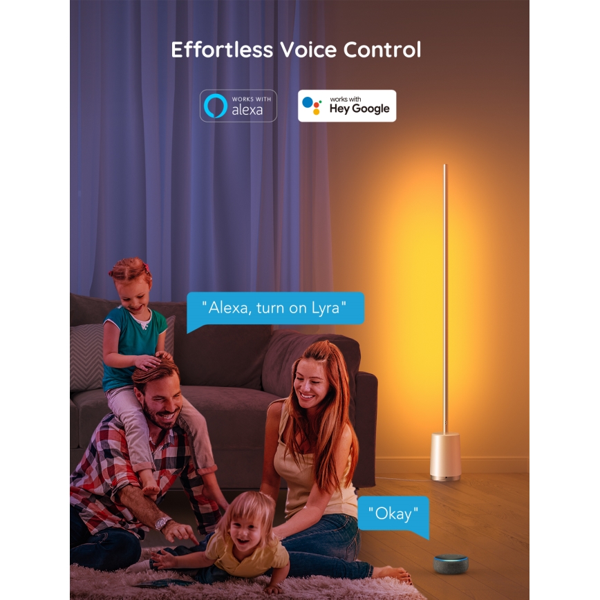 Govee - LED dimbare vloerlamp LYRA SMART RGBICWW 2200-6500K Wi-Fi + afstandsbediening