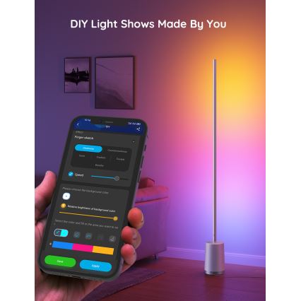 Govee - LED dimbare vloerlamp LYRA SMART RGBICWW 2200-6500K Wi-Fi + afstandsbediening