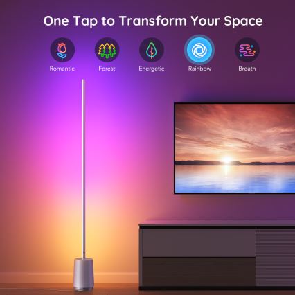 Govee - LED dimbare vloerlamp LYRA SMART RGBICWW 2200-6500K Wi-Fi + afstandsbediening