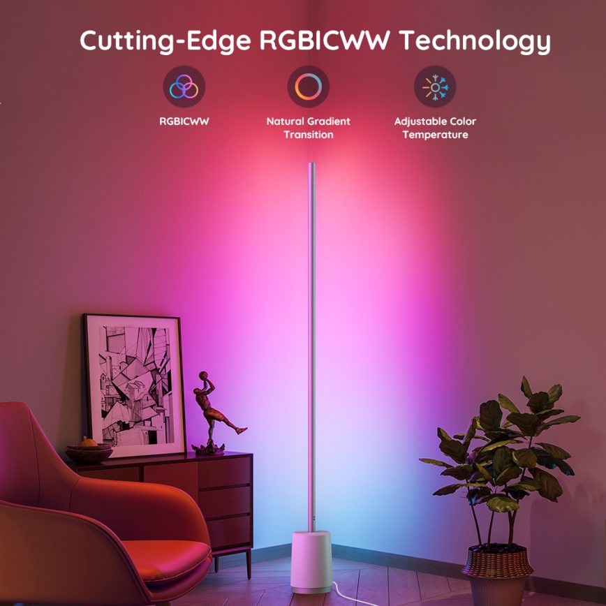 Govee - LED dimbare vloerlamp LYRA SMART RGBICWW 2200-6500K Wi-Fi + afstandsbediening