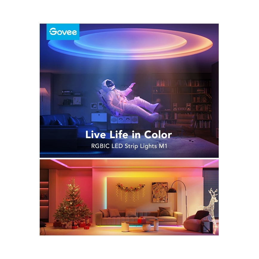 Govee - M1 PRO PREMIUM Smart RGBICW+ LED Strip 2m Wi-Fi Matter