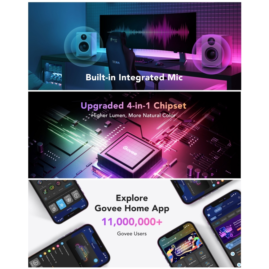 Govee - M1 PRO PREMIUM Smart RGBICW+ LED Strip 2m Wi-Fi Matter