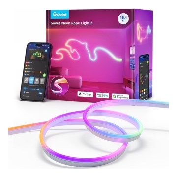 Govee - Neon 2 MATTER buigzaam LED Strip 5m RGBIC Wi-Fi IP67