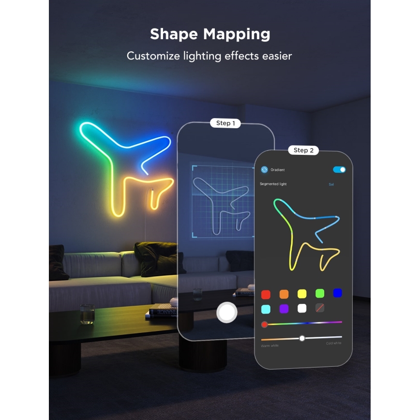 Govee - Neon 2 MATTER buigzaam LED Strip 5m RGBIC Wi-Fi IP67