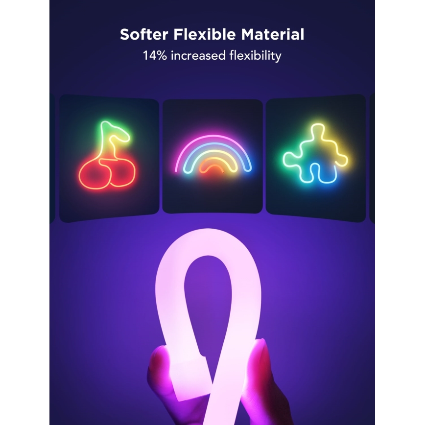 Govee - Neon 2 MATTER buigzaam LED Strip 5m RGBIC Wi-Fi IP67