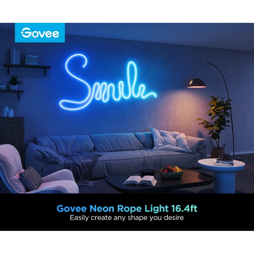 Govee - Neon 2 MATTER buigzaam LED Strip 5m RGBIC Wi-Fi IP67